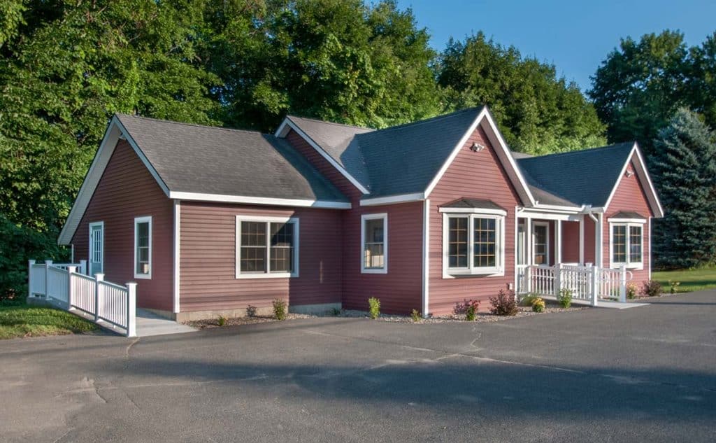 Photograph of a financial office addition and renovation completed by Integrity Development & Construction in South Deerfield, MA.