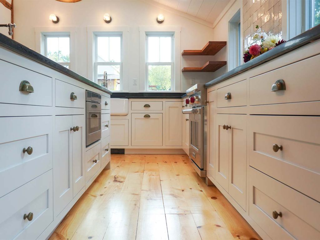 Interior photograph of a kitchen renovation completed by Integrity Development & Construction in Ludlow, MA.