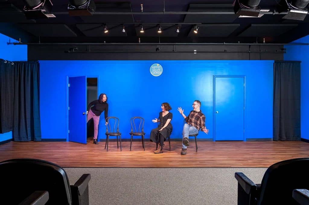 Photograph of the Happier Valley Comedy Theater renovation completed by Integrity Development & Construction in Hadley, MA.